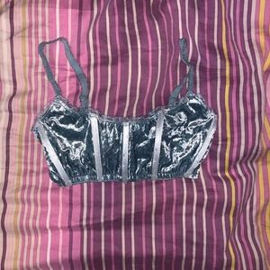 NWOT SIGAR THRILLZ BLUE VELVET BRA SIZE M